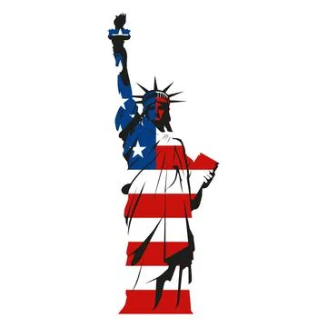 Statue of liberty on white background. Vector illustration. Stock Illustration
