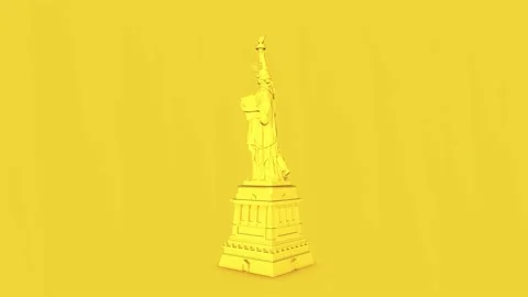 Statue of Liberty yellow Video stock 154631751