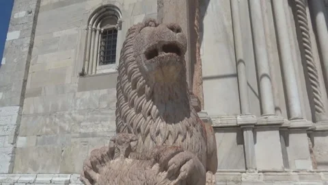 Statue of a lion Stock Footage 117404503