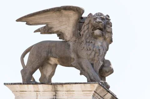 Statue of the lion of st. mark Stock Photos