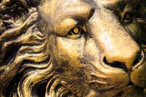 Statue lion stone face Stock Photos