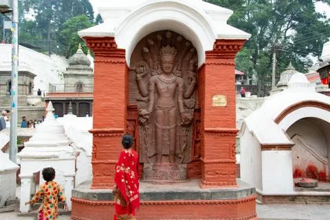 Statue of Lord Ananta Narayan Stockfoto's