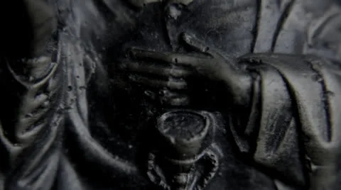 Statue Lust Supper - Pan Left - Stock Footage 24388269