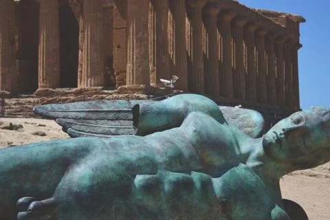 Statue lying on the ground Stock Photos