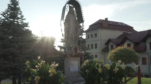 A statue of Madonna Stock Footage 102855741