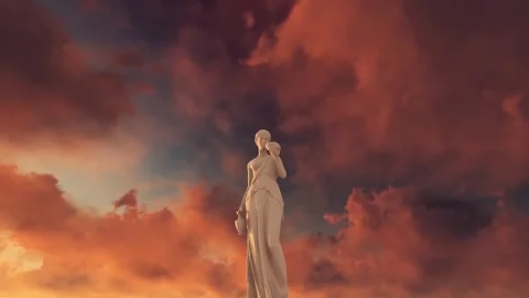 Statue of a maiden with a jug Stock Footage 292230370