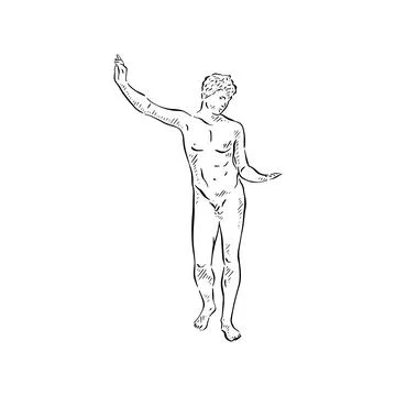 Statue of a man Illustrazione stock