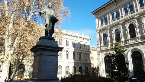 Statue to Marco Minghetti 库存影片 83943817