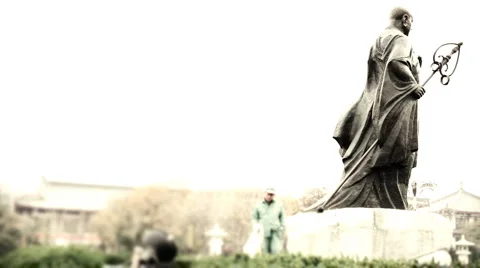 Statue of master xuanzang Stock Footage 978603