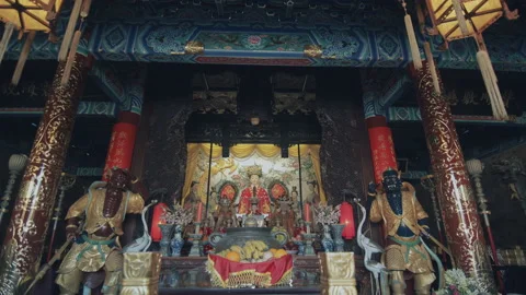 Statue Of The  Mazu, Inside Thean Hou Temple In Tianjin,China Stock Footage 140880730
