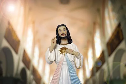 Statue of the merciful Jesus Stock Photos