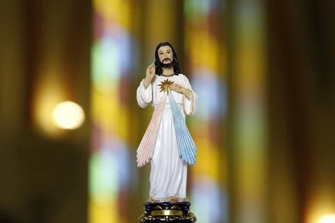 Statue of the merciful Jesus Stock Photos