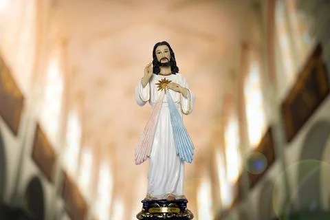 Statue of the merciful Jesus Stock Photos