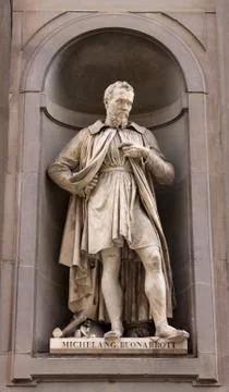 Statue of Michelangelo Stock Photos