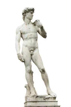 Statue of michelangelo's david front of the museum palazzo vecchio  . florenc Stock Photos