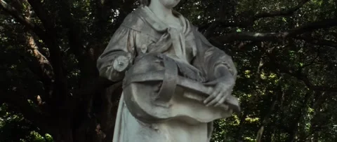 Statue Missing Arm  with Musical Instrument Stock Footage 152074636