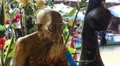 Statue of monk at Pattaya floating market. HD Footage