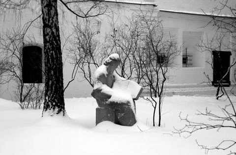Statue of a monk  temple Stock Photos