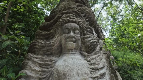 Statue in the Monkey Forest. Ubud, Bali, Indonesia. Video stock 271566660