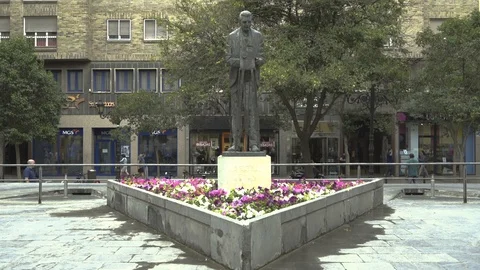 Statue Monument in Zaragoza Video stock 96163532