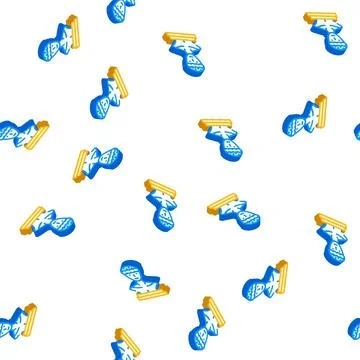 Statue museum exhibit isometric icon seamless pattern Stock Illustration