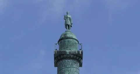 Statue of Napoleon on top of Vendome Column in Paris, France Stock Footage 300868217