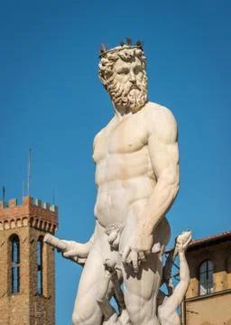 Statue of Neptune close-up 写真素材