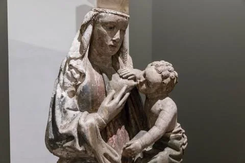 Statue of a Nursing Madonna Stock Photos