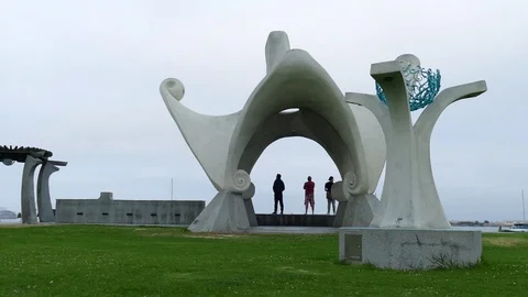 Statue On The Ocean Stock Footage 123709399