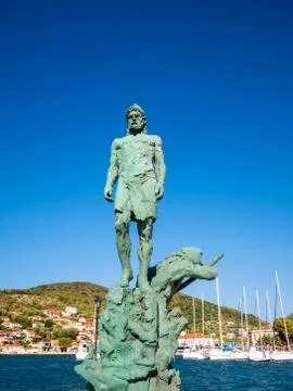 The statue of Odysseus Stock Photos