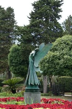 Statue at old park Stock Photos