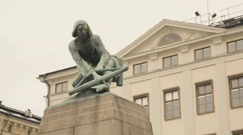 Statue in old town of Gamla Stan Stock Footage 65875036