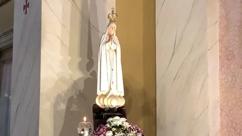 Statue of Our Lady of Fatima 2 Stock Footage 145182895