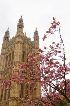 Statue over Westminster Stock Photos