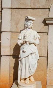 Statue in Palace of Estoi, a work of Romantic architecture Stock Photos