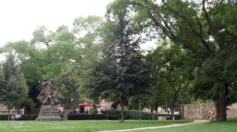 Statue in the Park Stock Footage 40735378