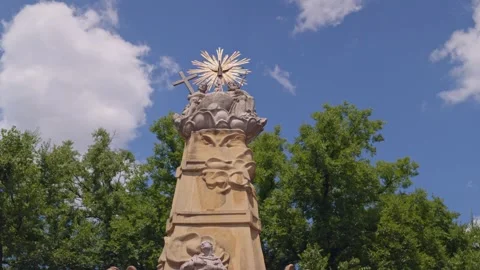 Statue in the park in summer. Stock Footage 247267411