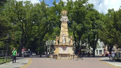 Statue in the park in summer. Stock Footage 247267451
