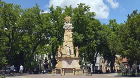 Statue in the park in summer. Stock Footage 247267471