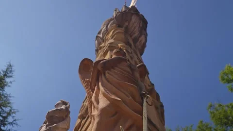 Statue in the park in summer. Stock Footage 247267478