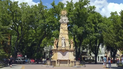 Statue in the park in summer. Stock Footage 247267479