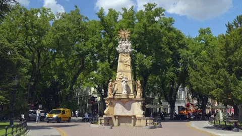 Statue in the park in summer Stock Footage 247267606