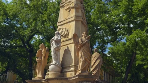 Statue in the park in summer Stock Footage 247267609