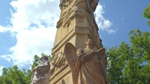 Statue in the park in summer Stock Footage 247267618