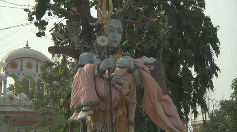 Statue in the Pawan Dham Temple at Haridwar in Uttarakhand, India Stock Footage 46153599