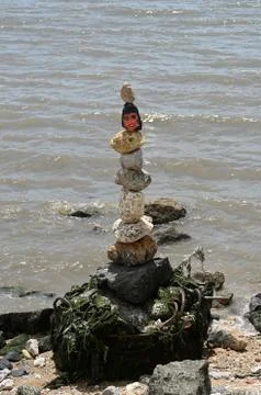 Statue of pebbles Stock Photos