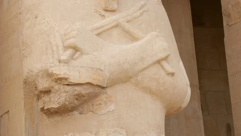 Statue of The Pharaoh Near The Column Stock Footage 128333951
