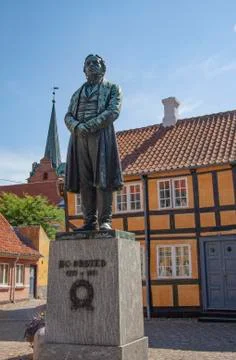 Statue of physicist and chemist Hans Christian Oersted - H.C. Ørsted. Stock Photos