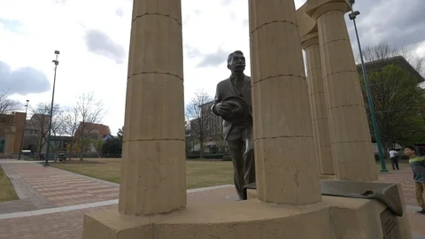 Statue of Pierre De Coubertin Stock Footage 87053723