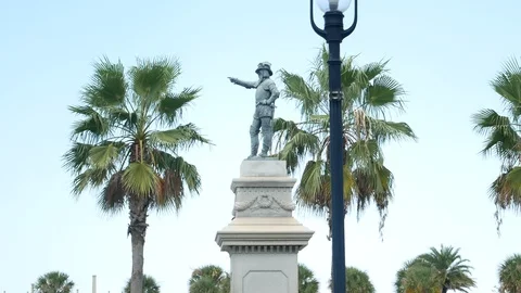 Statue of Ponce De Leon in St. Augustine, Florida, United States. 스톡 동영상 116035897